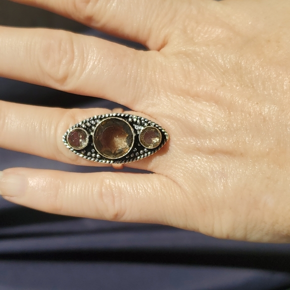 New Smoky Topaz Silver Ring. - Picture 3 of 10